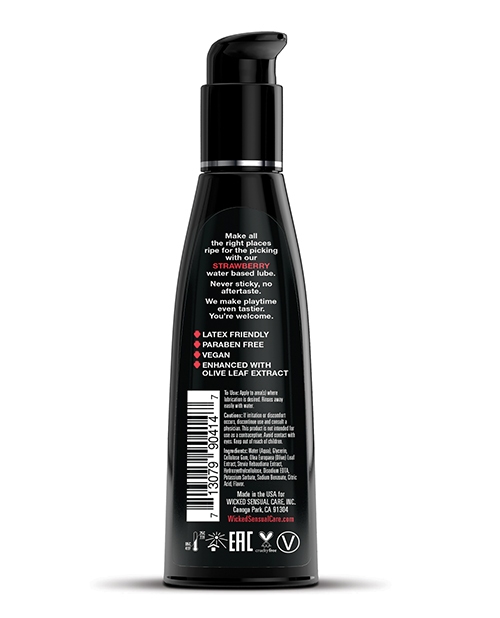 Order Wicked Sensual Care Aqua Water Based Lubricant - 4 oz Strawberry online