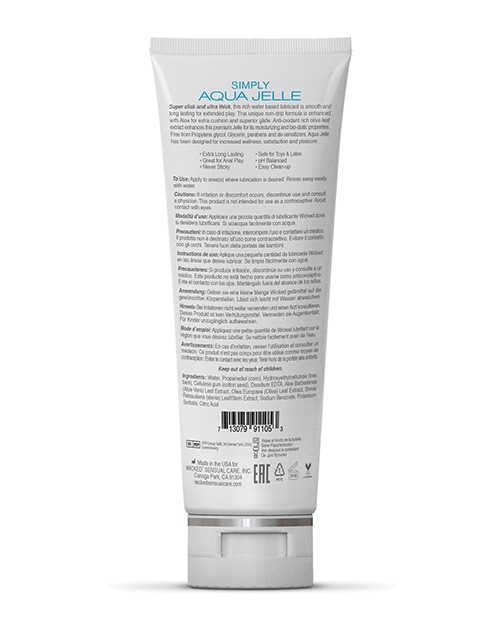 Order Wicked Sensual Care Simply Aqua Jelle Waterbased Lubricant - 4 oz online