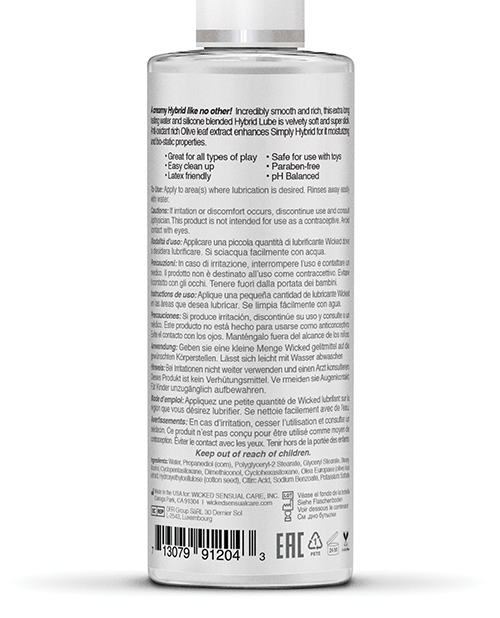 Order Wicked Sensual Care Simply Hybrid Lubricant - 4 oz online
