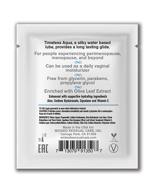 Order Wicked Sensual Care Simply Timeless Aqua Water Based Lubricant - .2 oz online