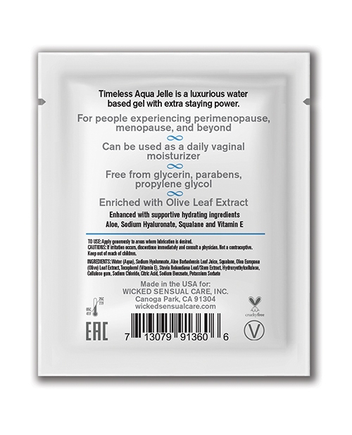Order Wicked Sensual Care Simply Timeless Jelle Water Based Lubricant - .2 oz online