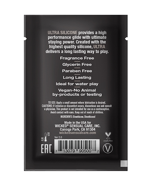 Order Wicked Sensual Care Ultra Silicone Based Lubricant - .1 oz Fragrance Free online