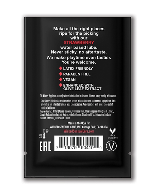 Order Wicked Sensual Care Waterbased Lubricant - .1 oz Strawberry online