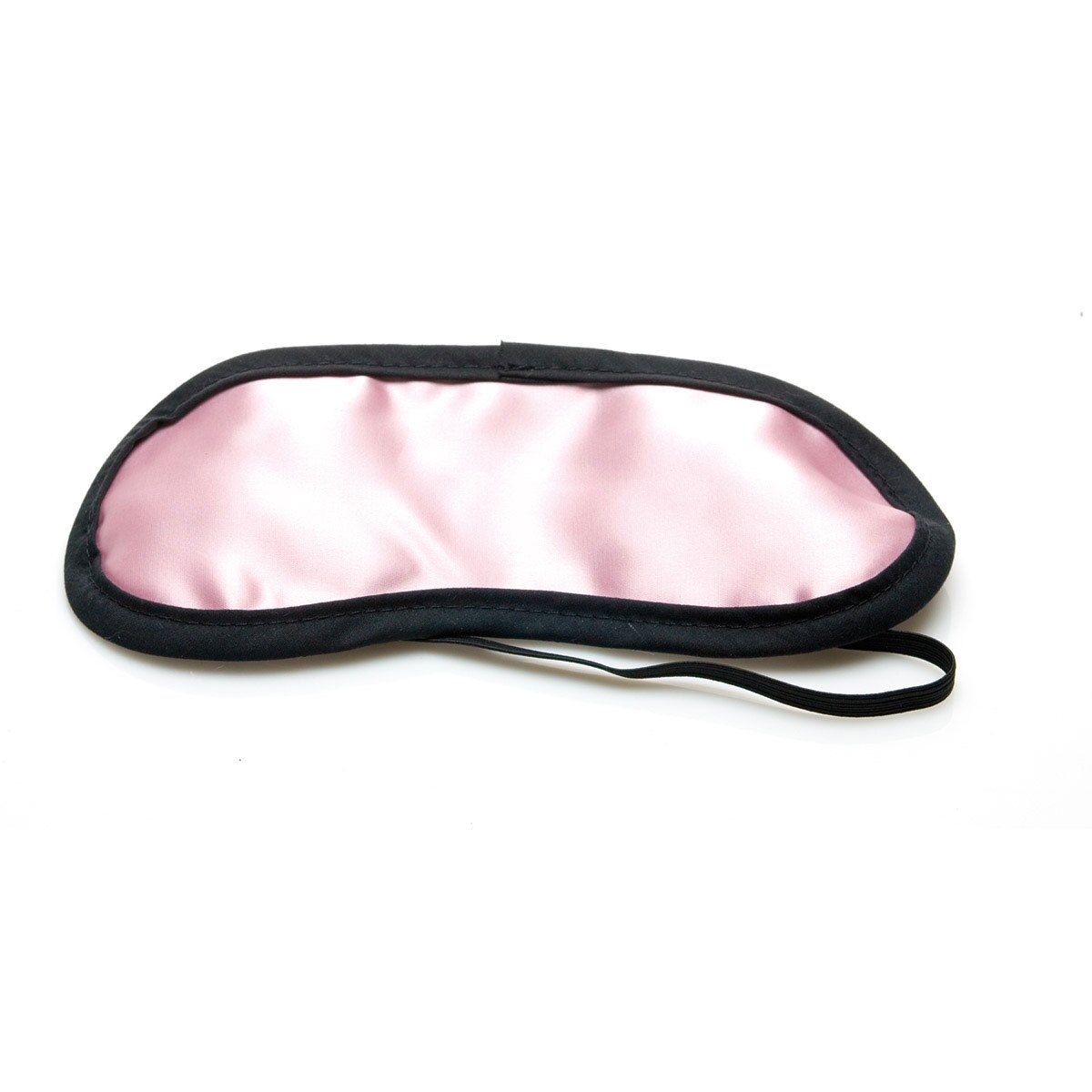 Sex Kitten Pink Satin With Black Trim Eye Mask luxury blindfold for adult sensory play