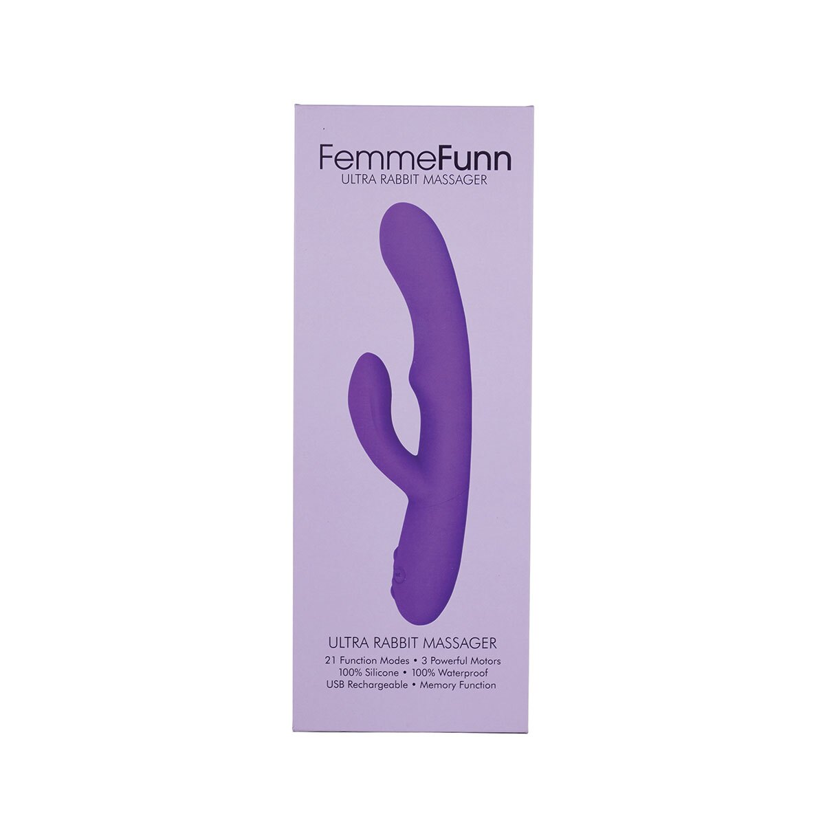 Fully assembled Purple Femme Funn vibrator with smooth exterior