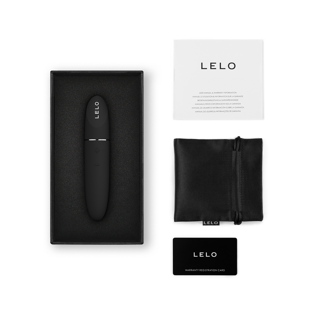 Close-up of the Black LELO vibrator for texture detail