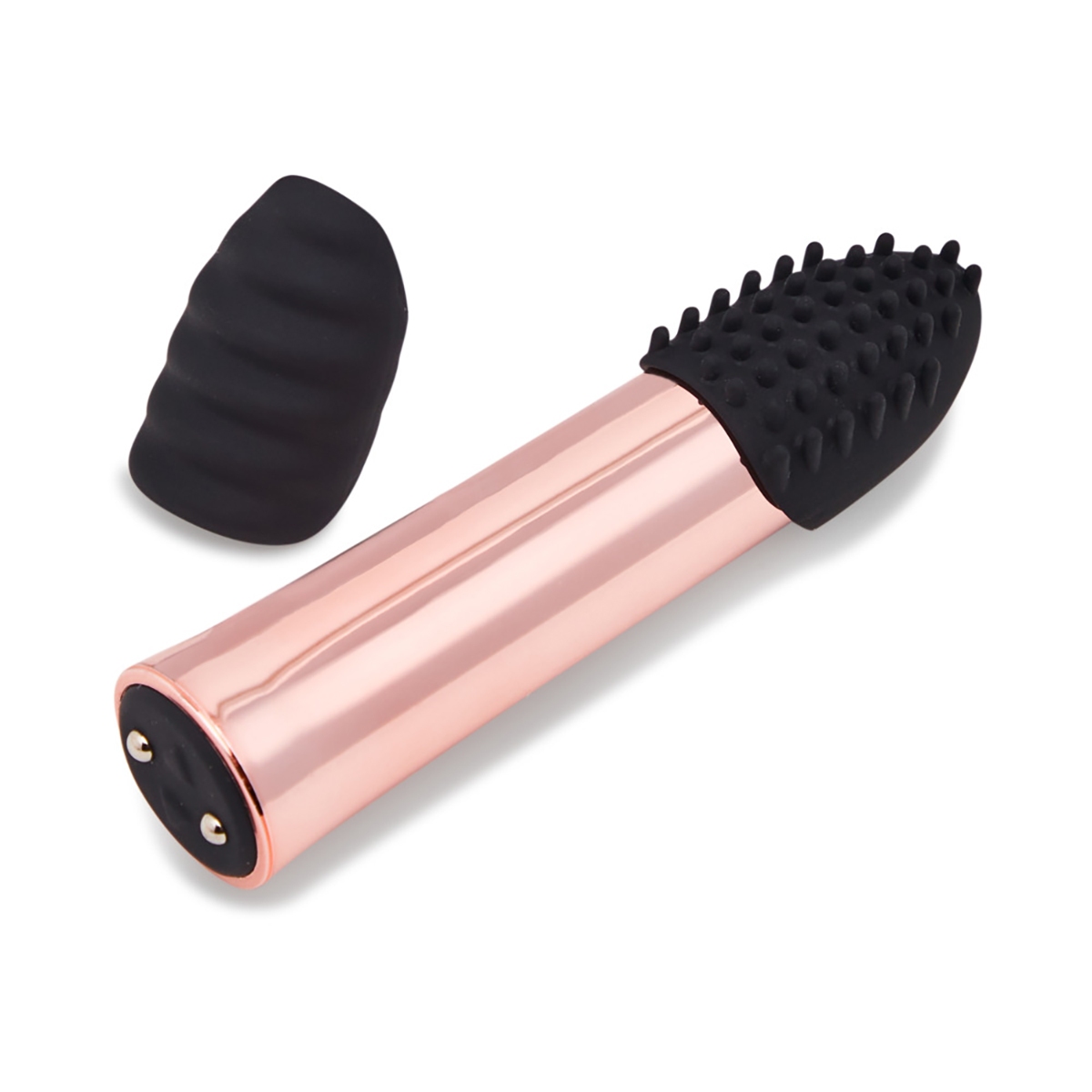 Close-up of the Rose Gold Nu Sensuelle vibrator for texture detail