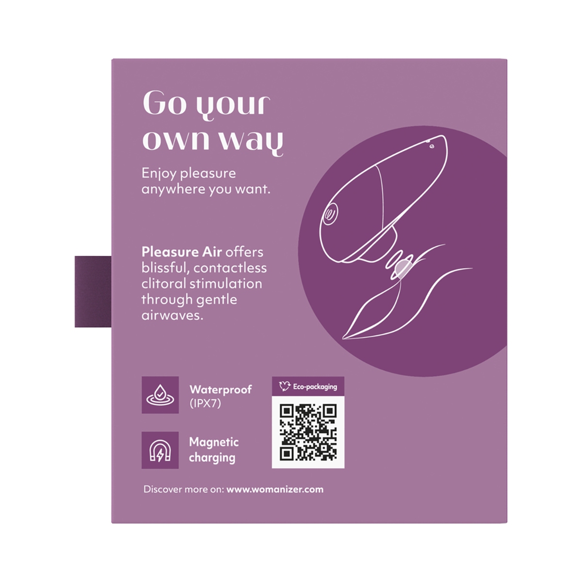 Close-up of the Purple Womanizer vibrator for texture detail