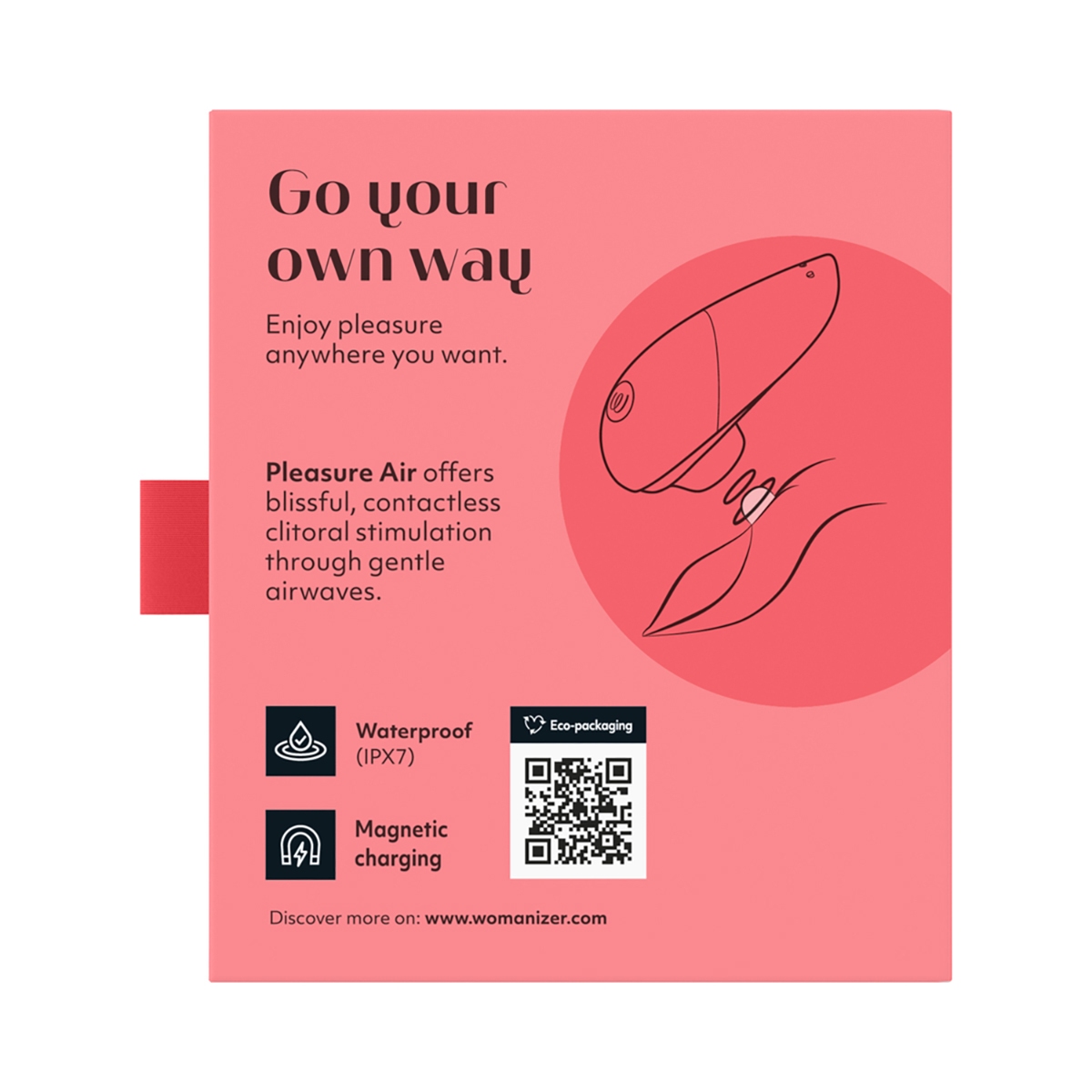 Close-up of the  Womanizer vibrator for texture detail