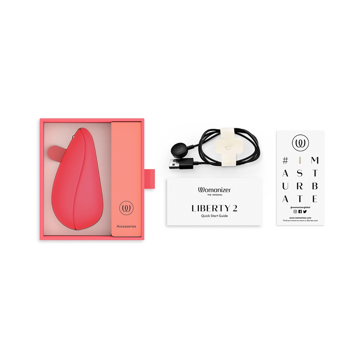 Angled view of the  Womanizer vibrator designed for intimate use