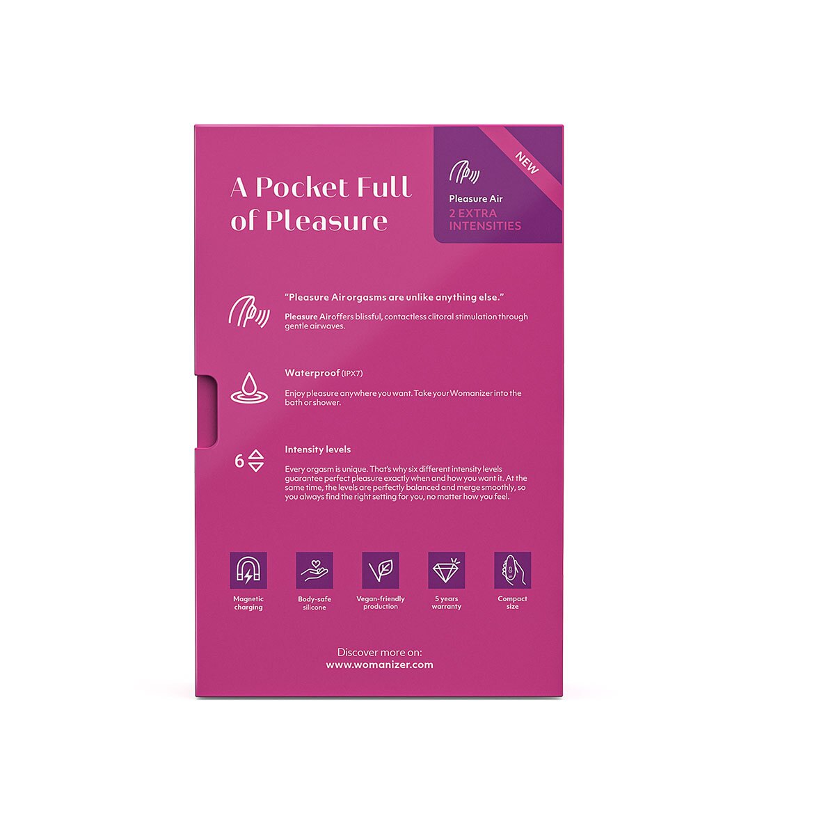 Product image of the Pink Womanizer vibrator on clean background