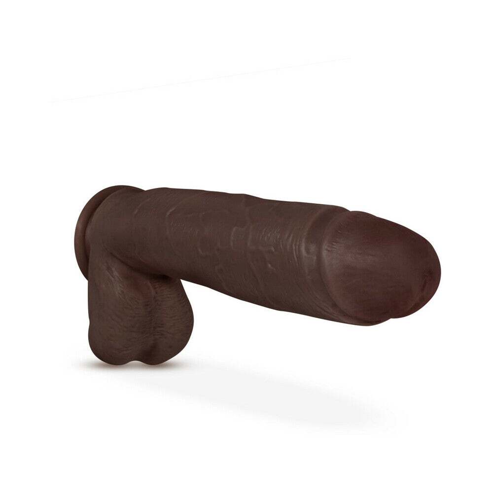 10.5 inch Dildo from Blush in Dark Brown designed for anal sex with Her or Him