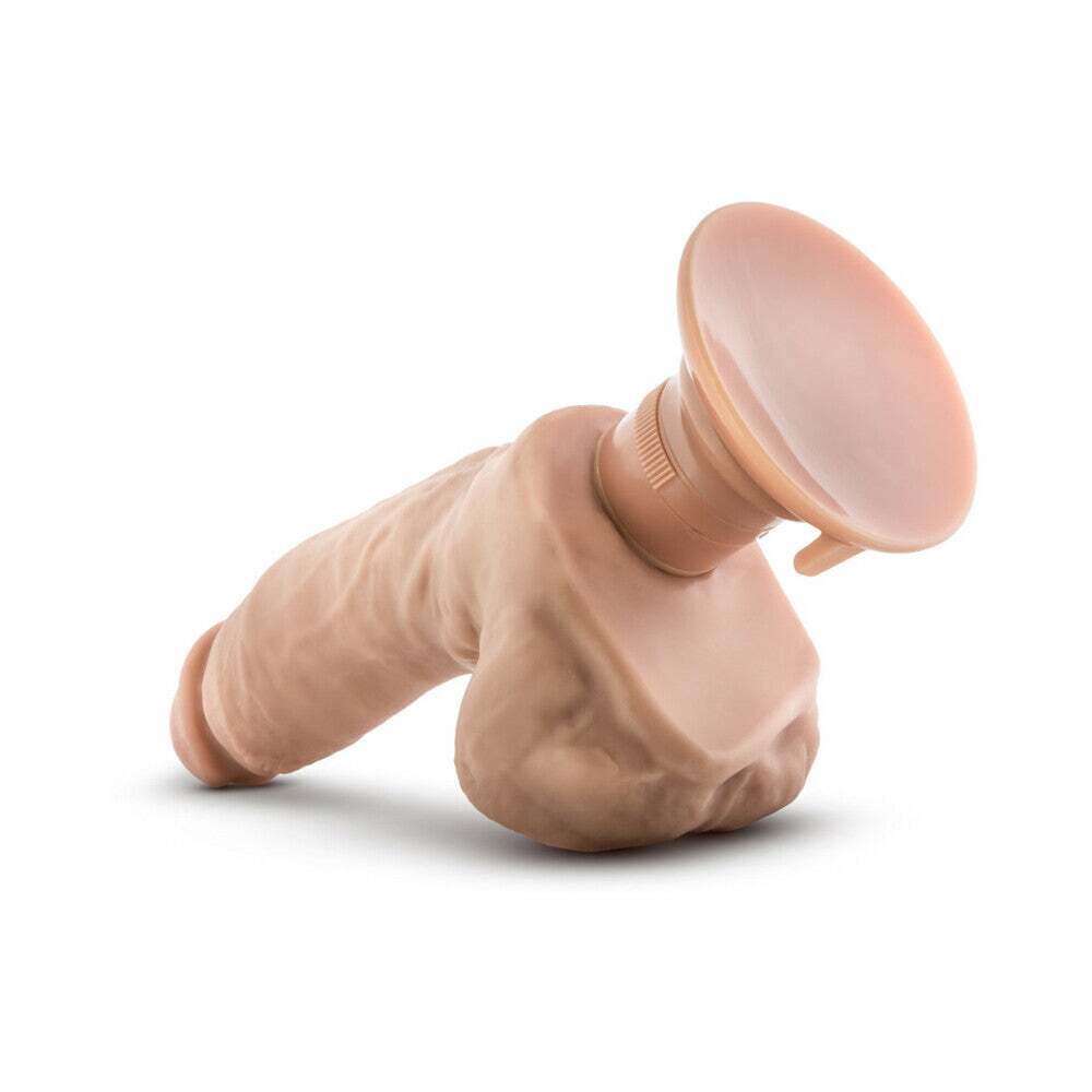 10.5 inch Dildo by Blush in Vanilla Ivory Beige shown for pegging Her or Him