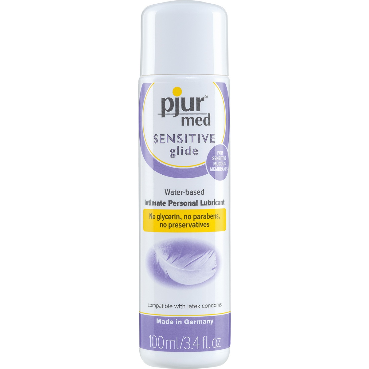Bottle of 100 ml Water Based Lube Pjur showing clean, lightweight formula