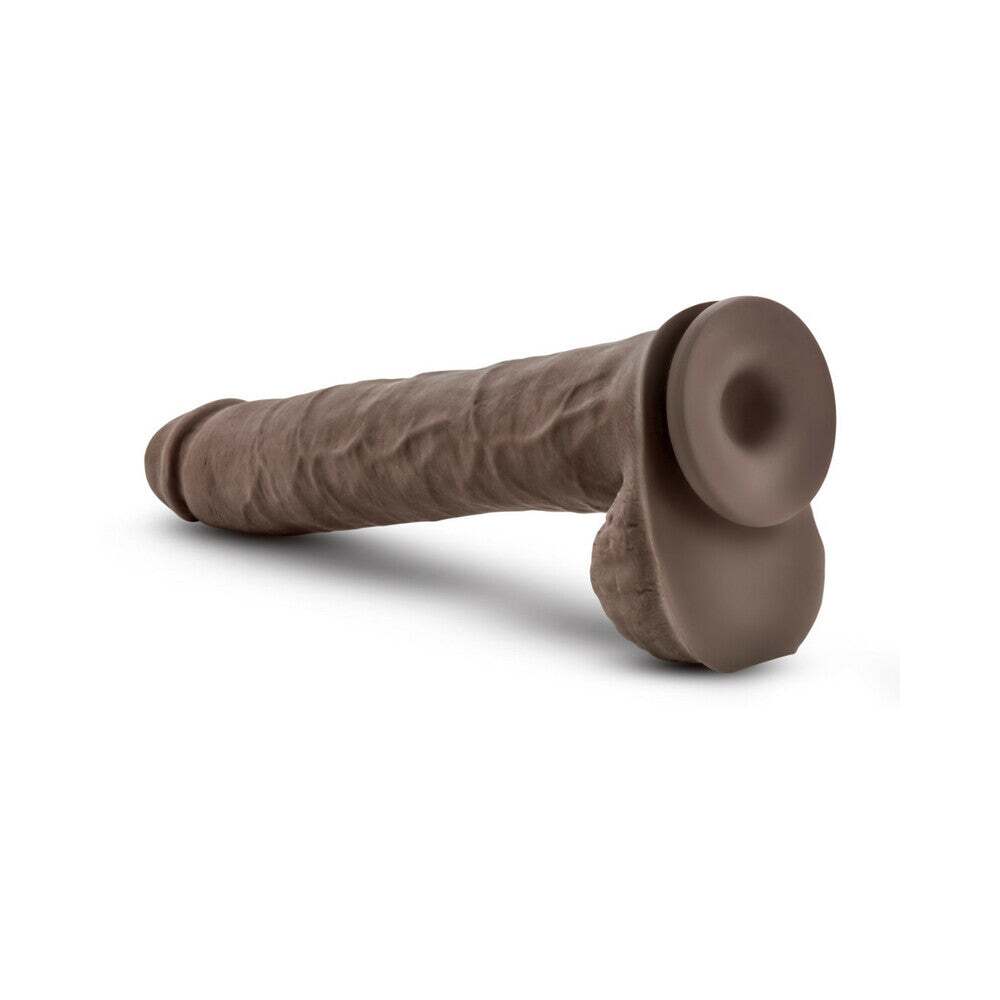 14 inch Dildo by Blush in Dark Brown shown for pegging Her or Him