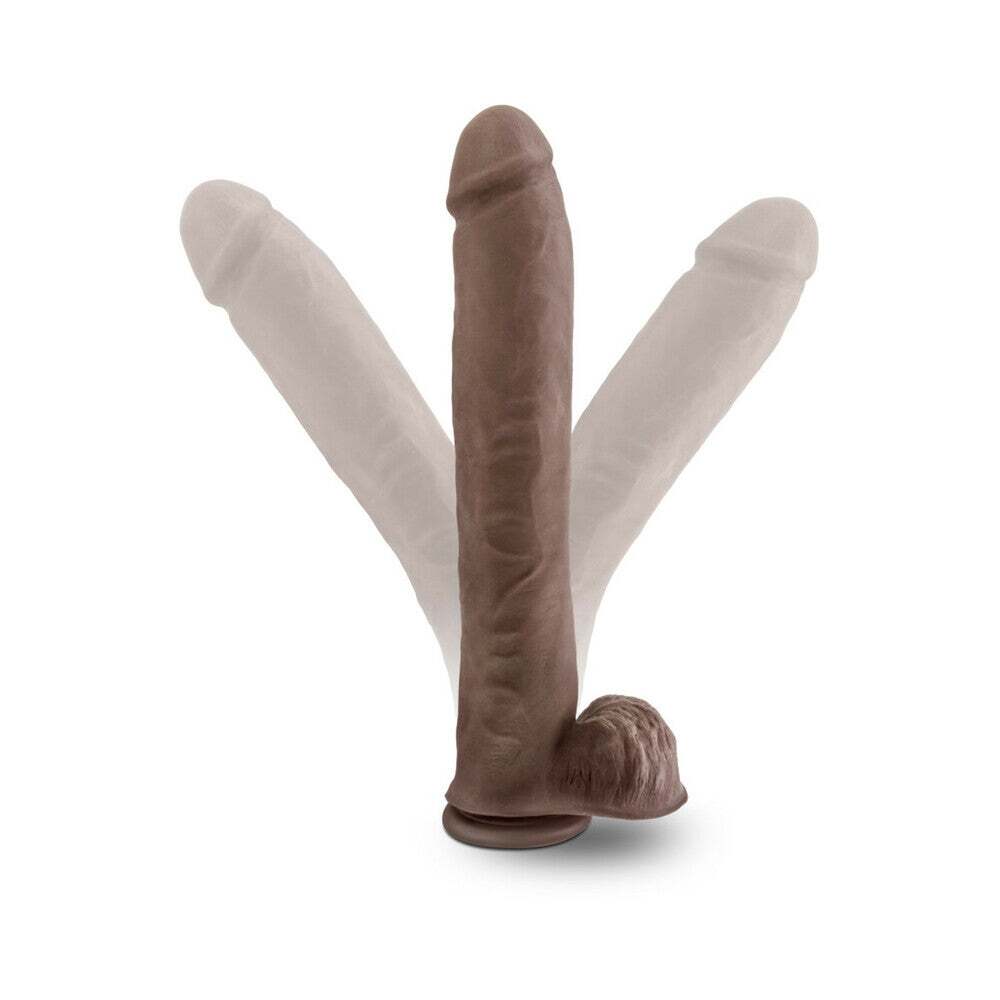 14 inch Dildo by Blush in Dark Brown displayed for pegging Him or Her