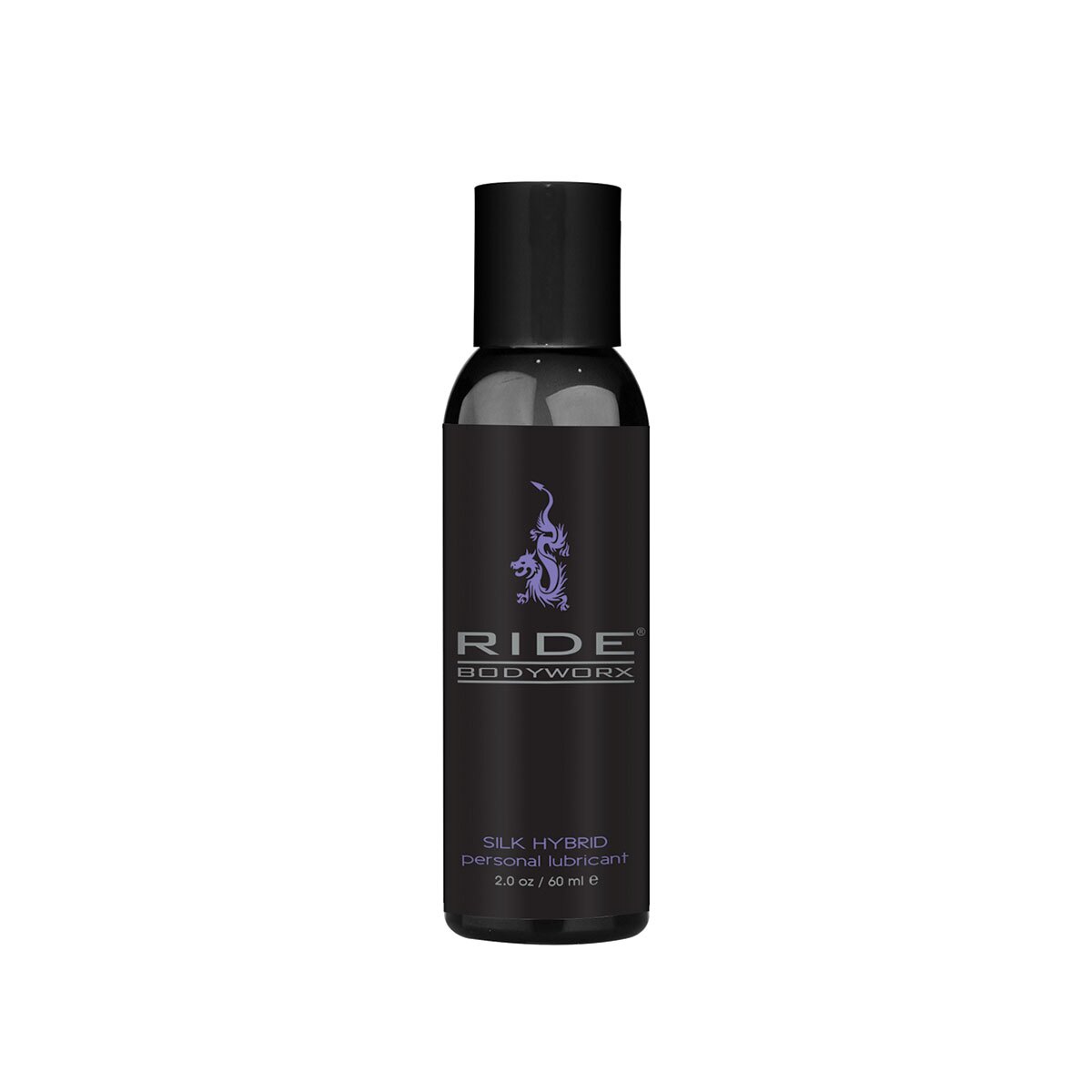 Bottle of 2 oz Hybrid Lube Sliquid showing water-silicone fusion formula