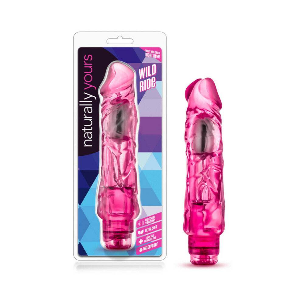 9 inch Dildo by Blush in Hot Pink Magenta Fuchsia shown for use by Her or Him