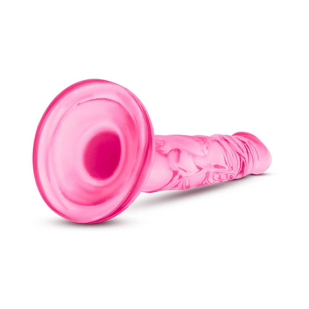 5 inch Dildo by Blush in Hot Pink Magenta Fuchsia shown for pegging Her or Him