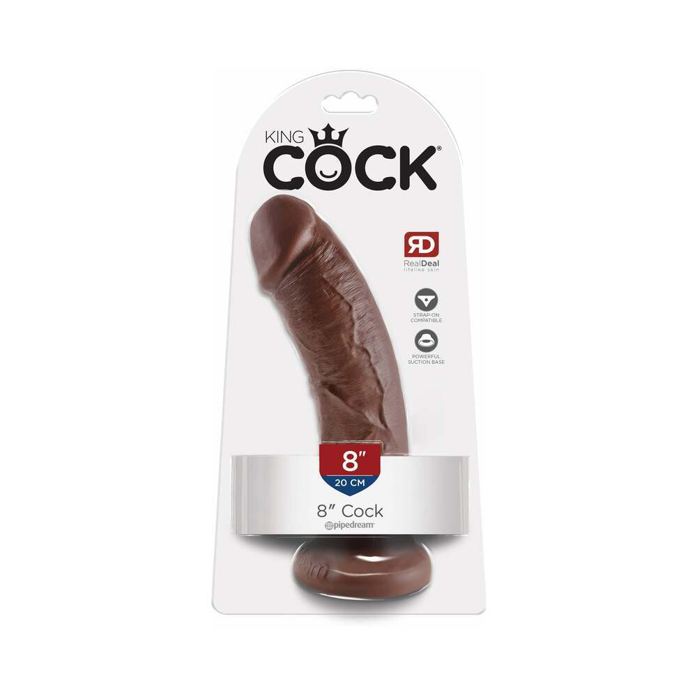 8 inch Dildo by Pipedream in Brown Chocolate Cocoa shown for use by Her or Him