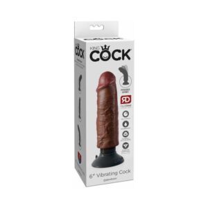 6 inch Dildo Pipedream Brown Chocolate Cocoa King Cock Vibrating Cock Poseable With Suction Cup