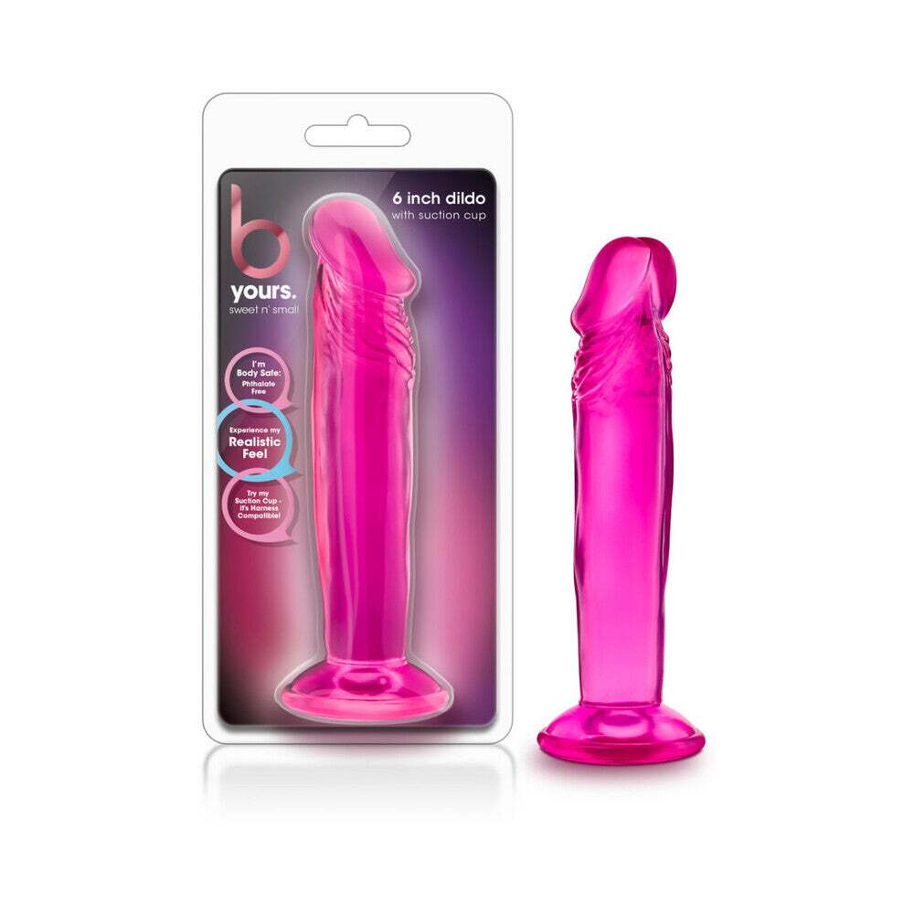 6 inch Dildo by Blush in Hot Pink Magenta Fuchsia shown for use by Her or Him