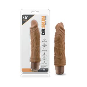 8.5 inch Dildo Blush Tan Light Brown Mocha Dr Skin Cock Vibe 10 Realistic Vibrating