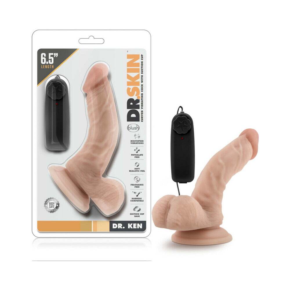 6.5 inch Dildo by Blush in Vanilla Ivory Beige shown for use by Her or Him