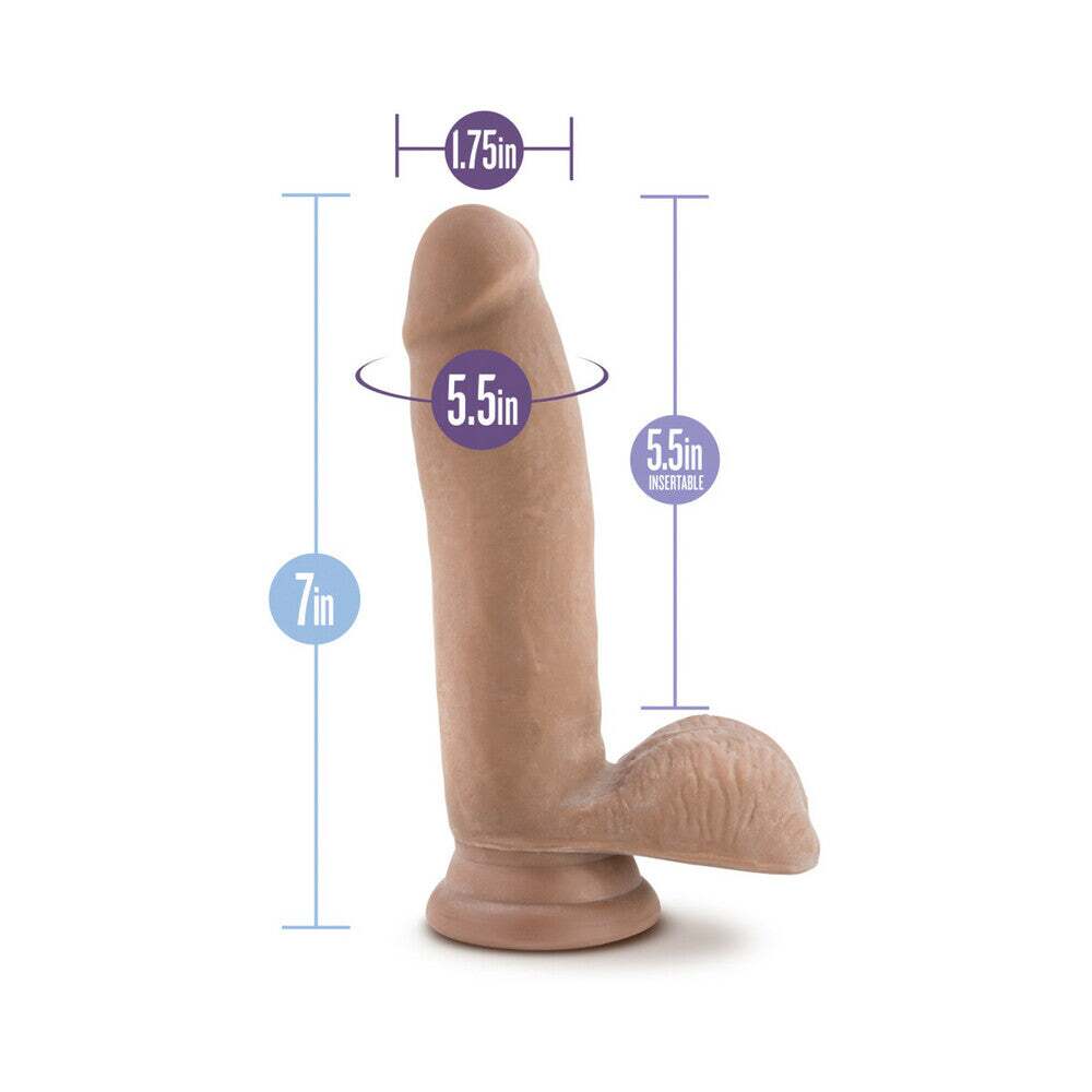 7 inch Dildo from Blush in Tan Light Brown Mocha pictured for anal pleasure for Her or Him