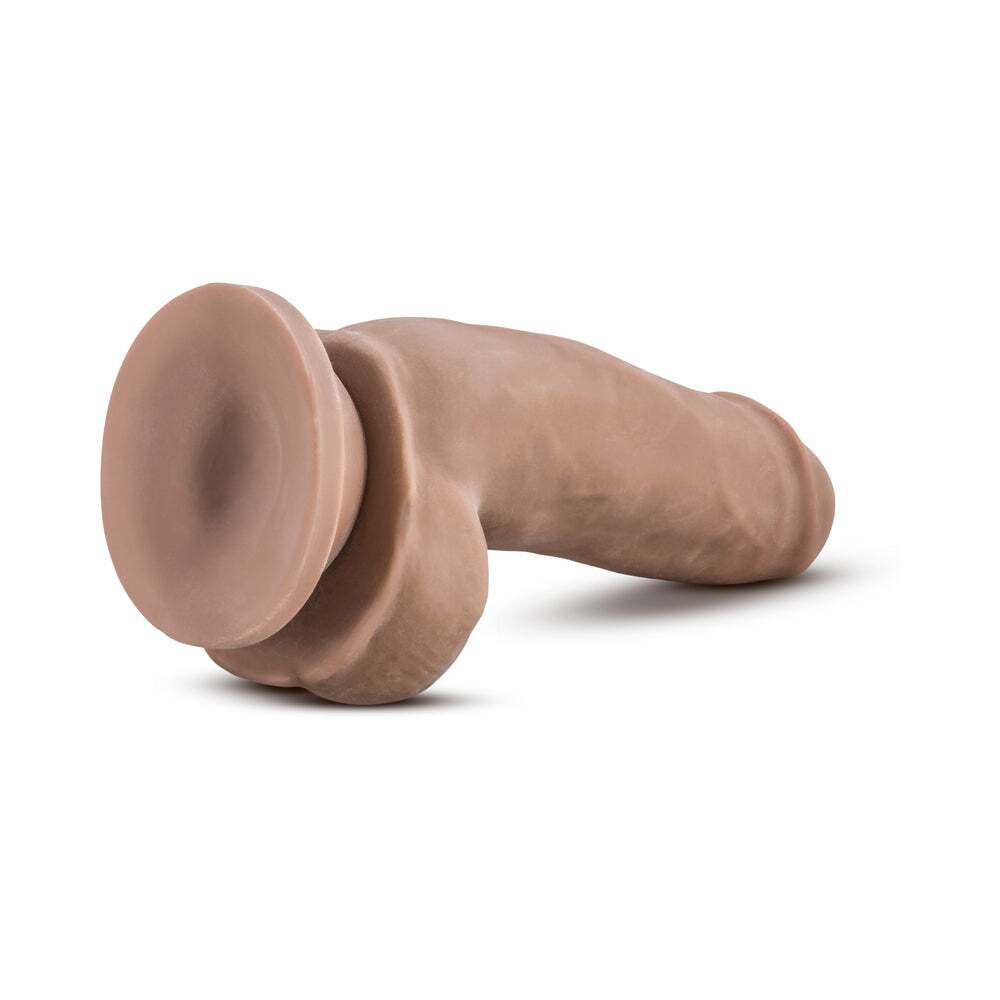7 inch Dildo by Blush in Tan Light Brown Mocha shown for pegging Her or Him
