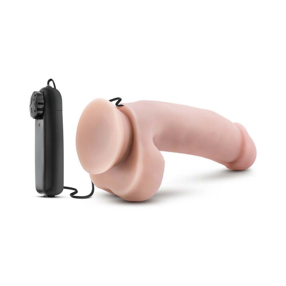 7 inch Dildo by Blush in Vanilla Ivory Beige shown for pegging Her or Him