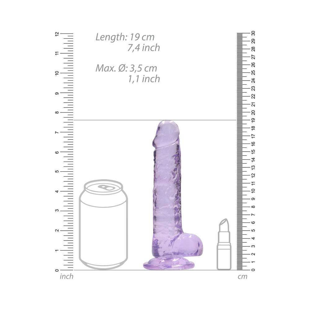 7 inch Dildo by Shots in Light Purple displayed for pegging Him or Her