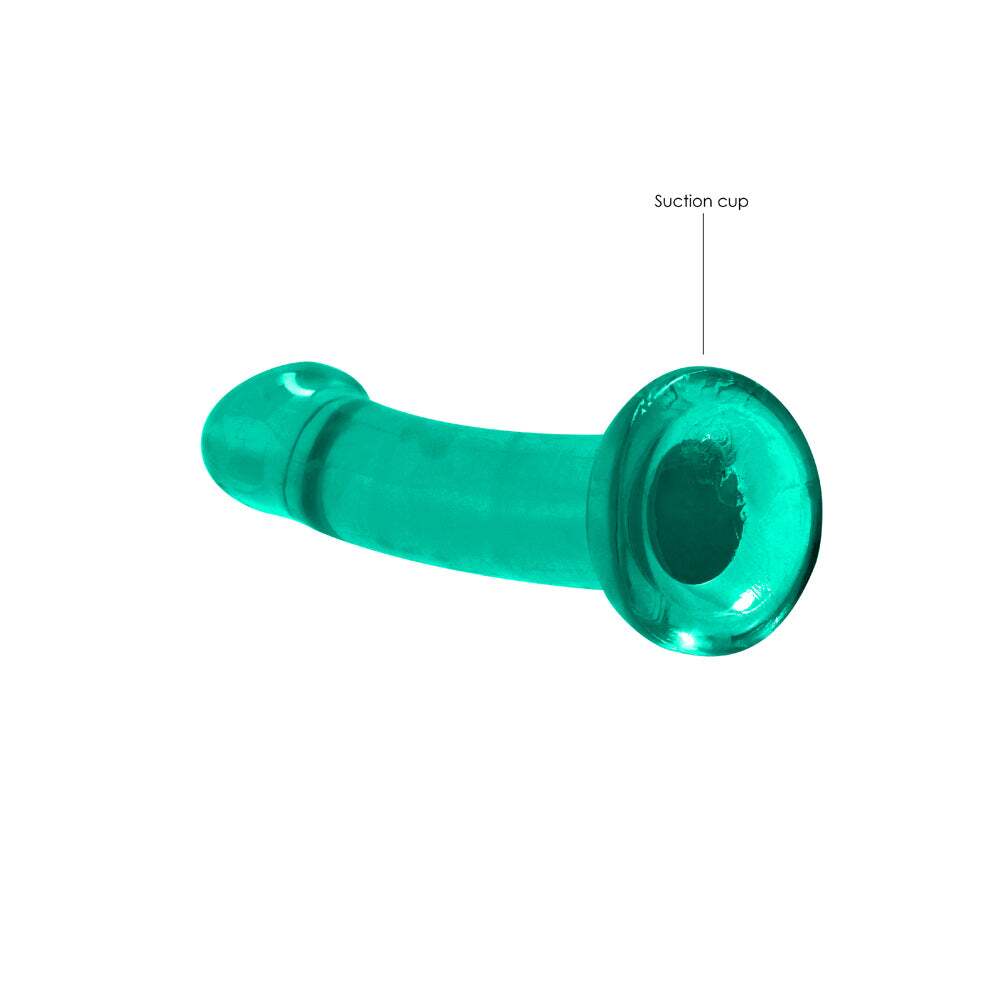 7 inch Dildo by Shots in Teal Turquoise Aqua shown for pegging Her or Him