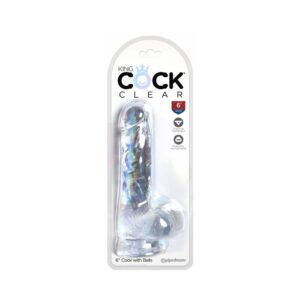 6 inch Dildo Pipedream Clear King Cock Cock With Balls Realistic Suction Cup