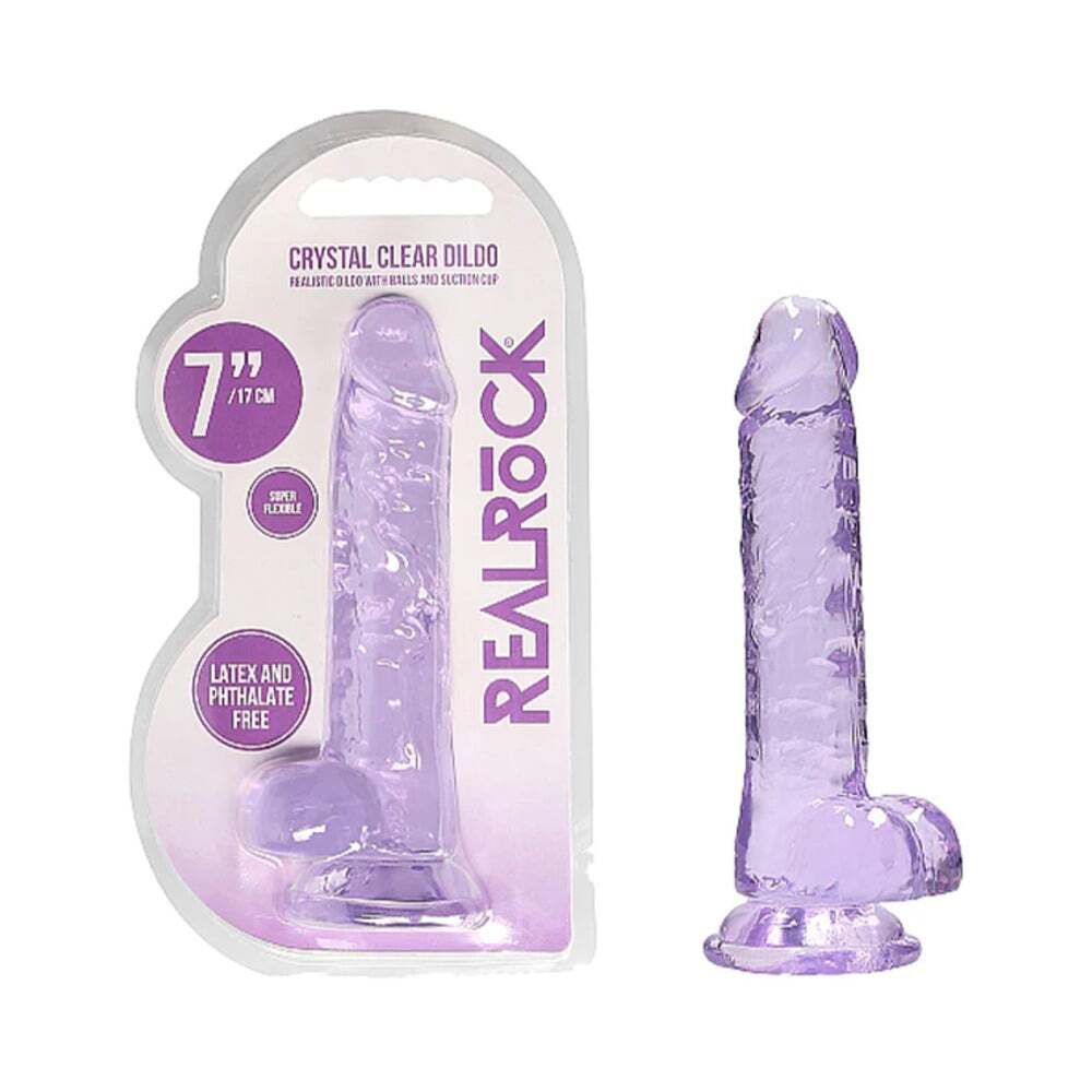 7 inch Dildo by Shots in Light Purple shown for use by Her or Him