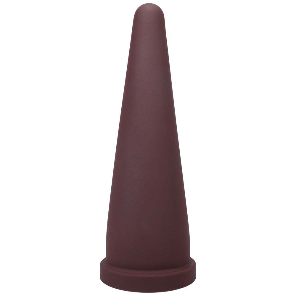 Dildo by Tantus in Wine Red Burgundy shown for use by Her or Him