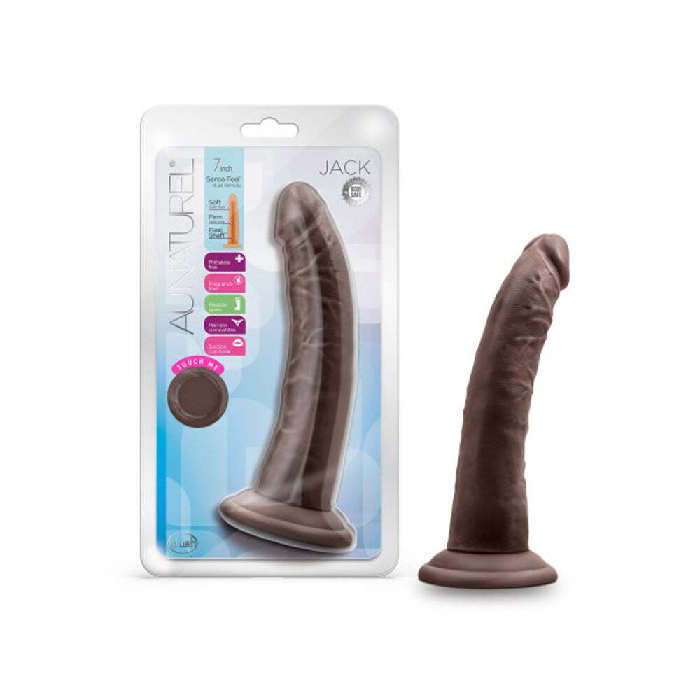 7 inch Dildo by Blush in Brown Chocolate Cocoa shown for use by Her or Him