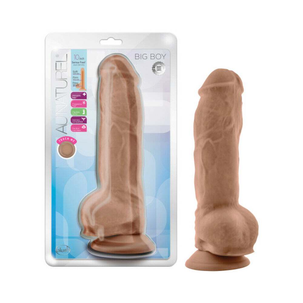 10 inch Dildo by Blush in Tan Light Brown Mocha shown for use by Her or Him