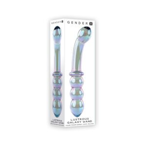 7.3 inch Dildo Gender X Multi-Color Lustrous Galaxy Wand Dual Ended Glass