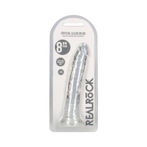 8 inch Dildo Shots Clear RealRock Crystal Slim