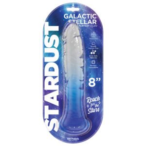 8 inch Dildo Hott Products Blue Stardust Galactic Stellar Textured Jelly Fantasy Crystal