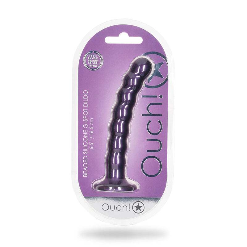 6.5 inch Dildo by Shots in Purple shown for use by Her or Him