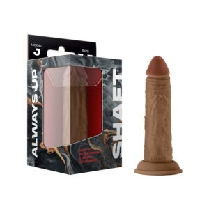 5.5 inch Dildo Shaft Tan Light Brown Mocha Model J Dual Density Silicone Oak