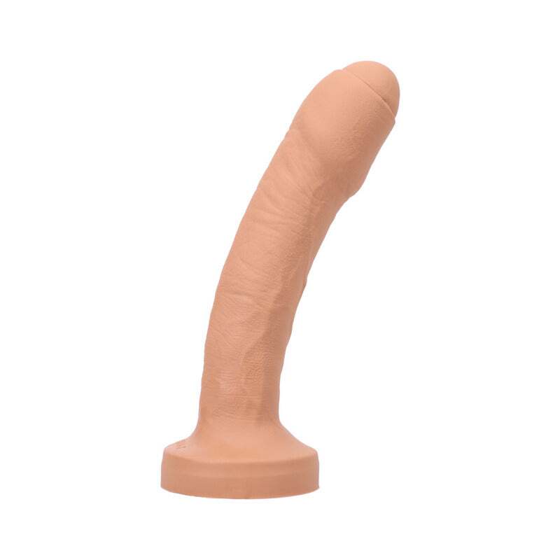 6.5 inch Dildo by Tantus in Tan Light Brown Mocha shown for use by Her or Him