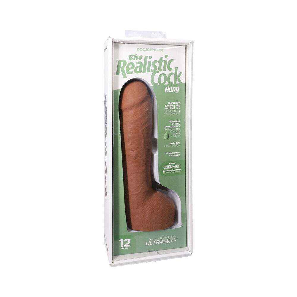 12 inch Dildo by Doc Johnson in Tan Light Brown Mocha shown for use by Her or Him