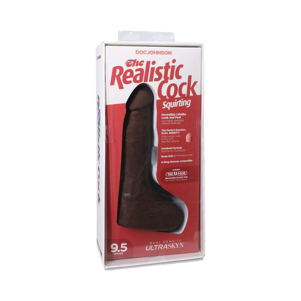 9.5 inch Dildo by Doc Johnson in Brown Chocolate Cocoa shown for use by Her or Him