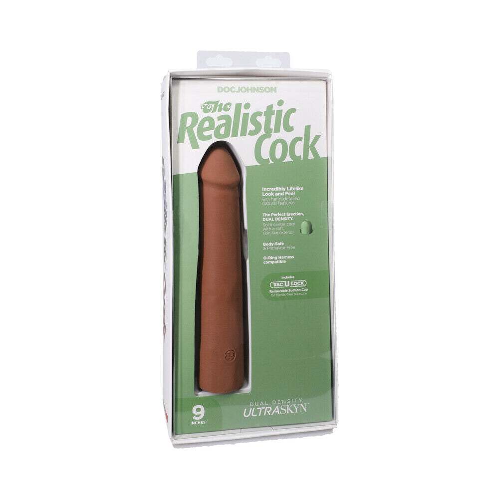 9 inch Dildo by Doc Johnson in Tan Light Brown Mocha shown for use by Her or Him