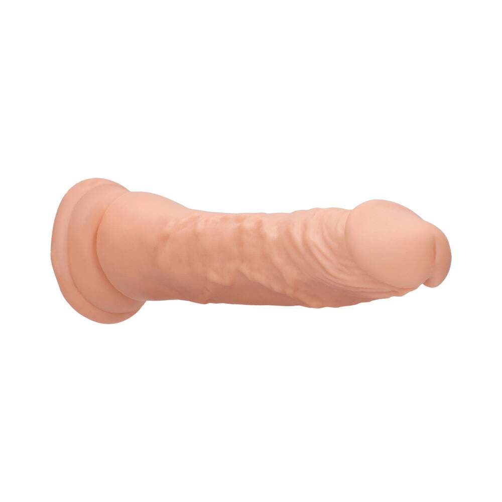 9 inch Dildo by Shots in Vanilla Ivory Beige shown for pegging Her or Him