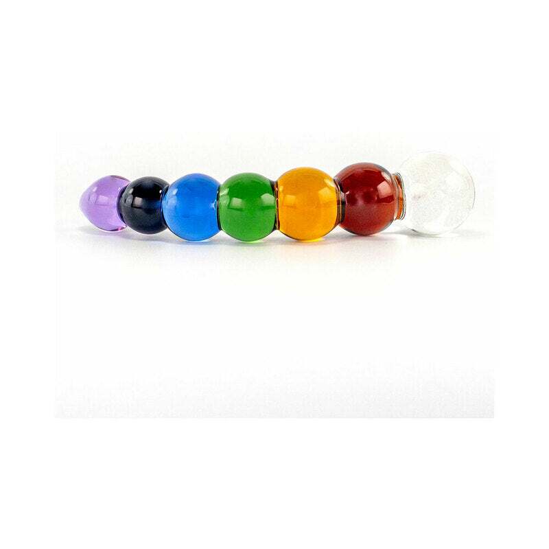 Dildo by Crystal Delights in Multi-Color shown for use by Her or Him