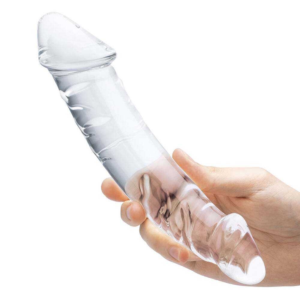 Dildo by Electric Eel in Clear shown for pegging Her or Him